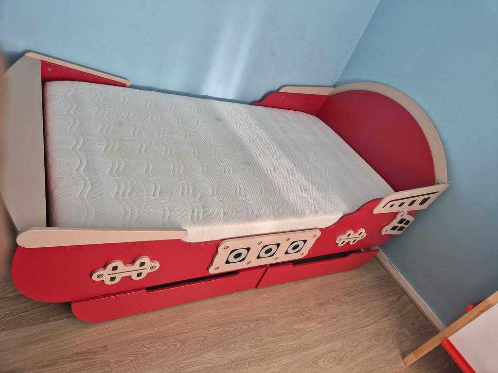 Modern Hoekbureau met Opbergruimte + bed - Wit/Houtlook, Huis en Inrichting, Bureaus, Ophalen, Met lades, Spaanplaat of MDF, Hoekbureau