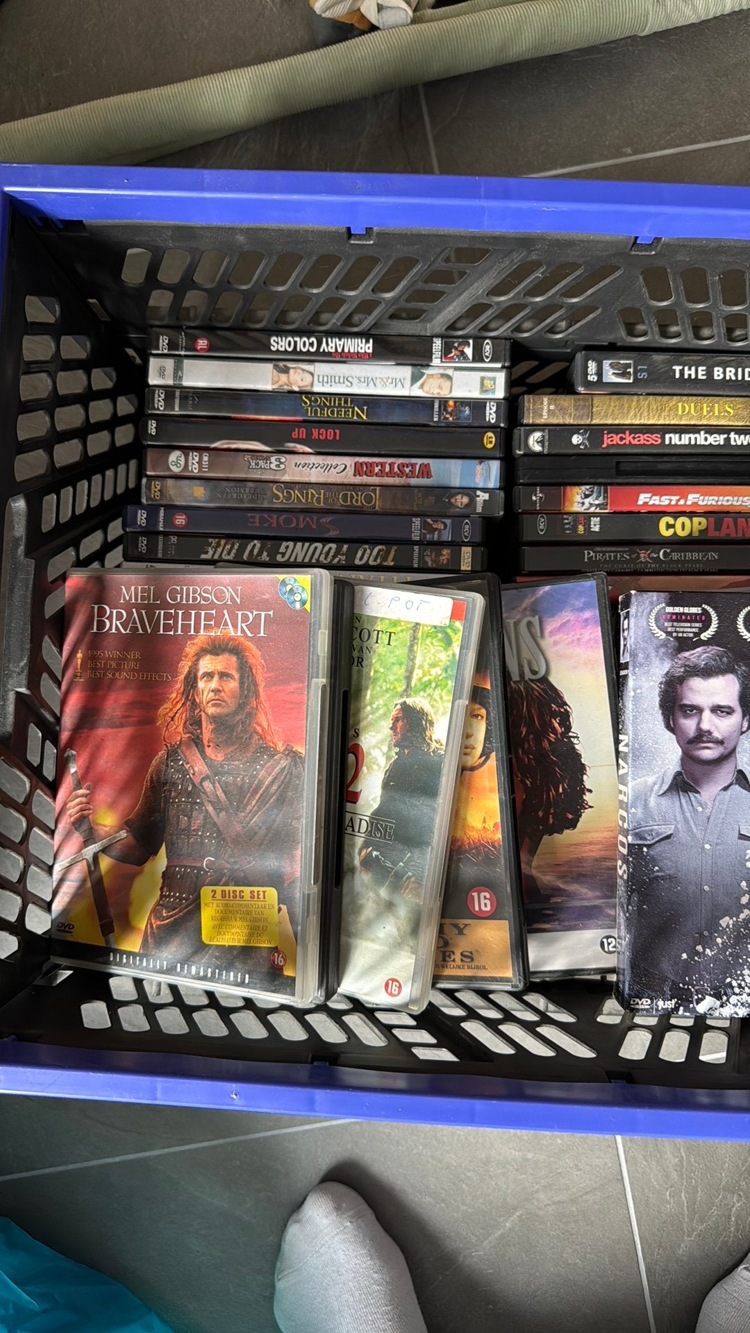 Boodschappenkrat vol dvd’s., Alle leeftijden, Ophalen of Verzenden, Zo goed als nieuw, Overige gebieden