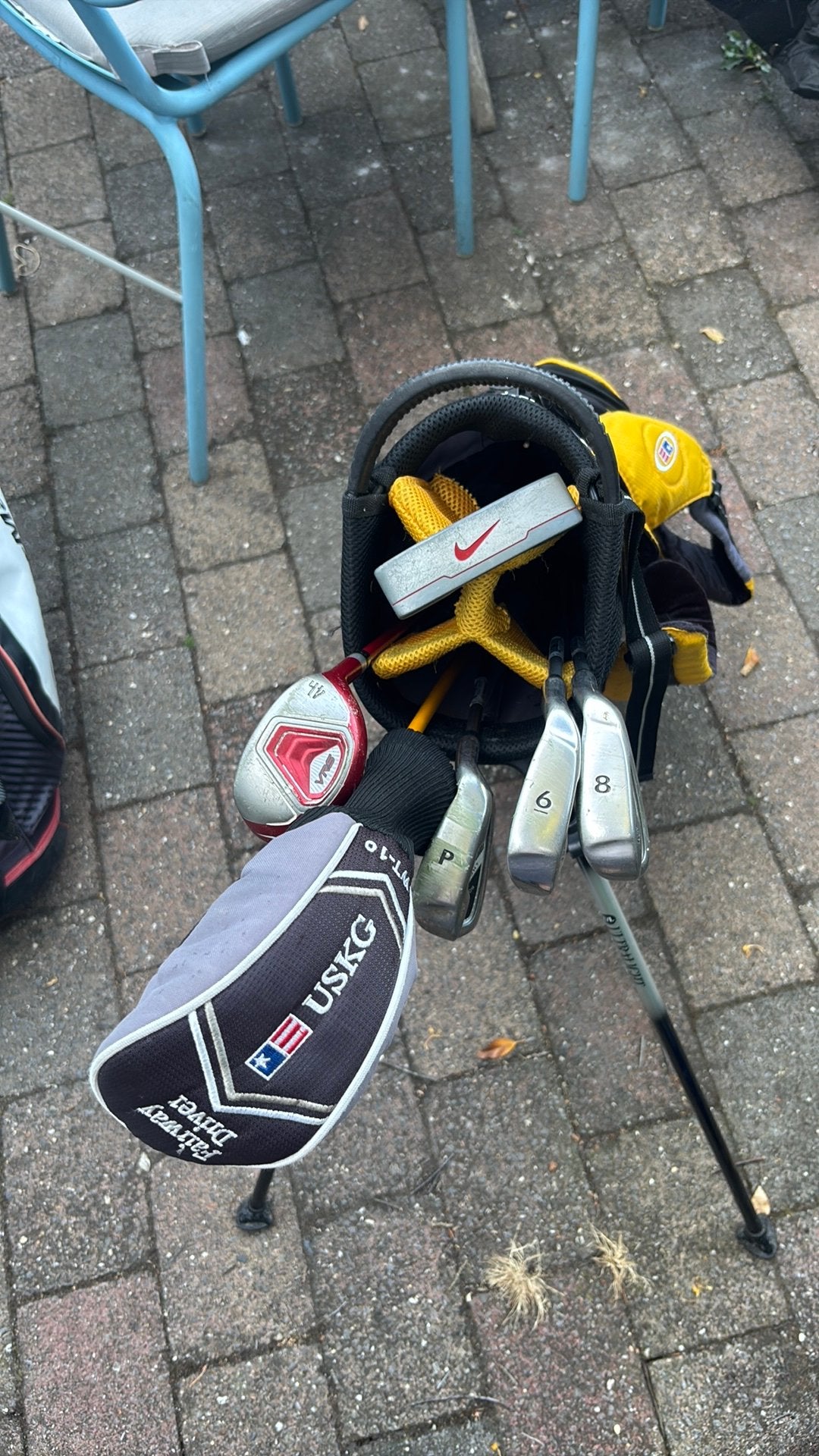 US Kids Golf set met Nike putter en 4 hybrid extra, Sport en Fitness, Golf, Ophalen, Zo goed als nieuw, Set, Overige merken
