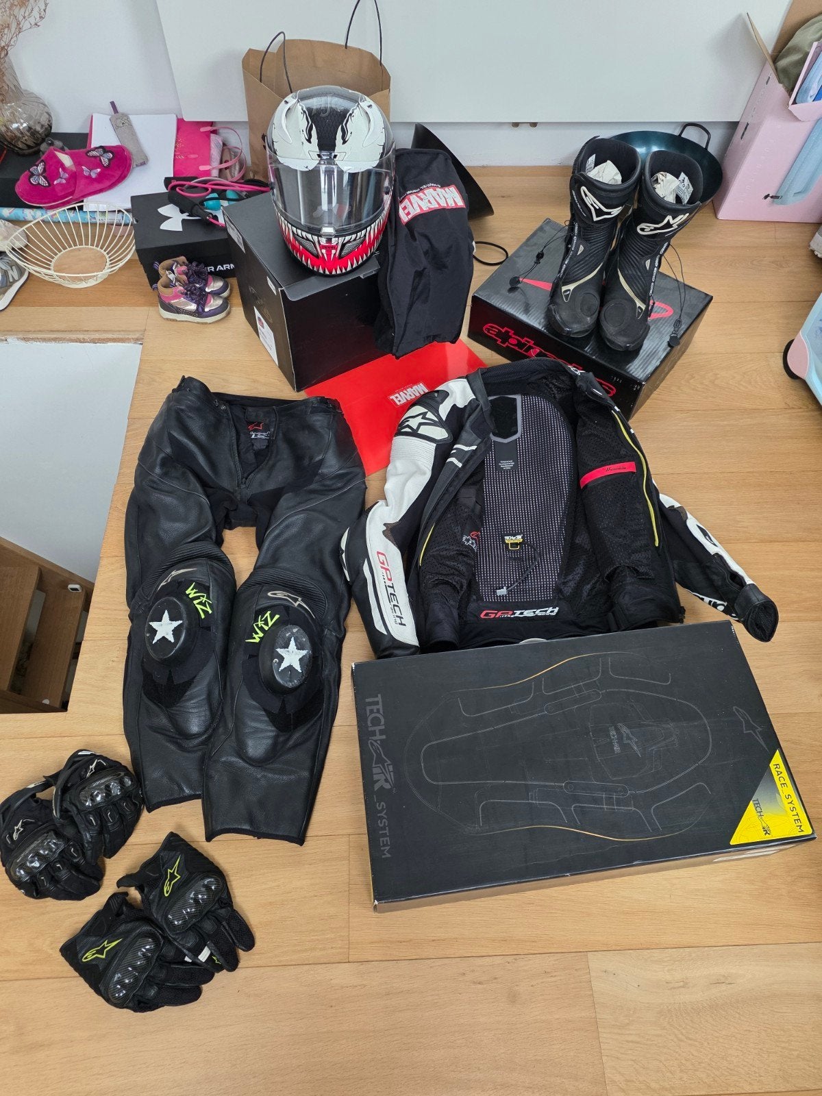 set alpinestar met airbag, Motoren, Kleding | Motorkleding, Ophalen of Verzenden, Alpinestars, Tweedehands, Heren