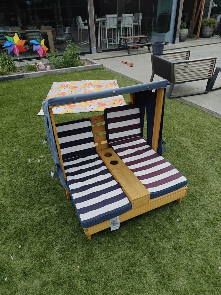 Ligbed kind 2 persoon - kidkraft, Tuin en Terras, Ligbedden, Ophalen, Gebruikt, Hout