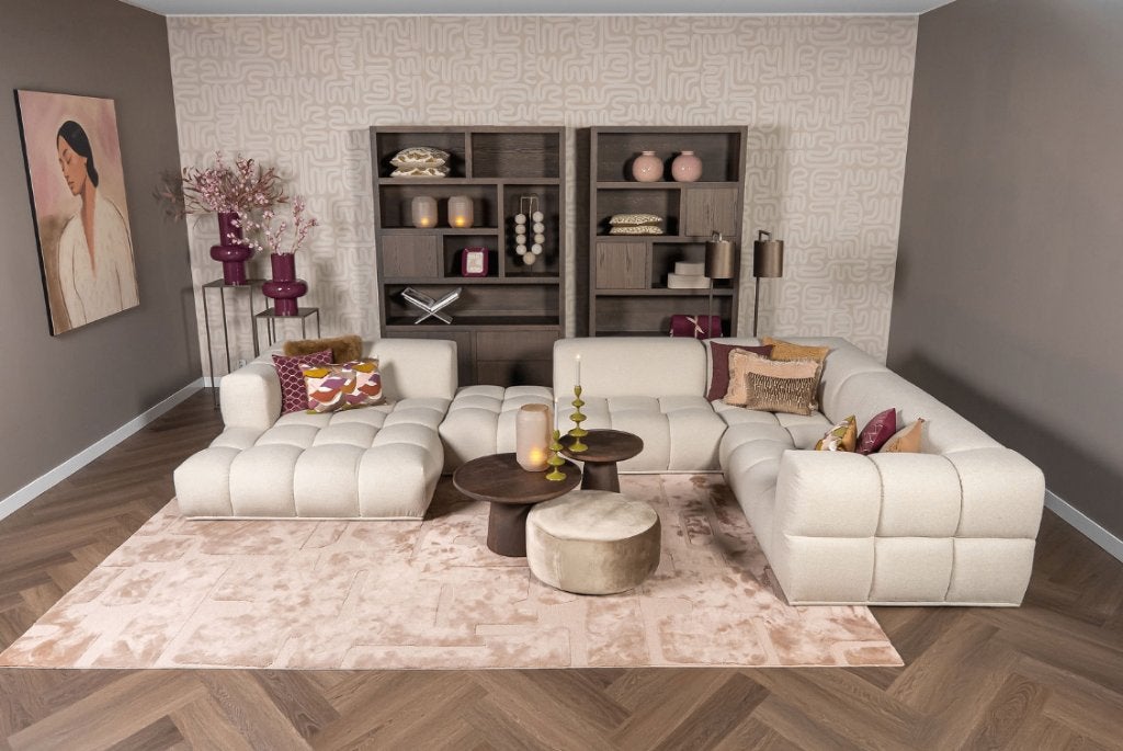Hoekbank Oriane l Whoon | Room108 l van €5130,- voor €2999,-, Huis en Inrichting, Banken | Bankstellen, Ophalen, Gebruikt, 100 tot 125 cm