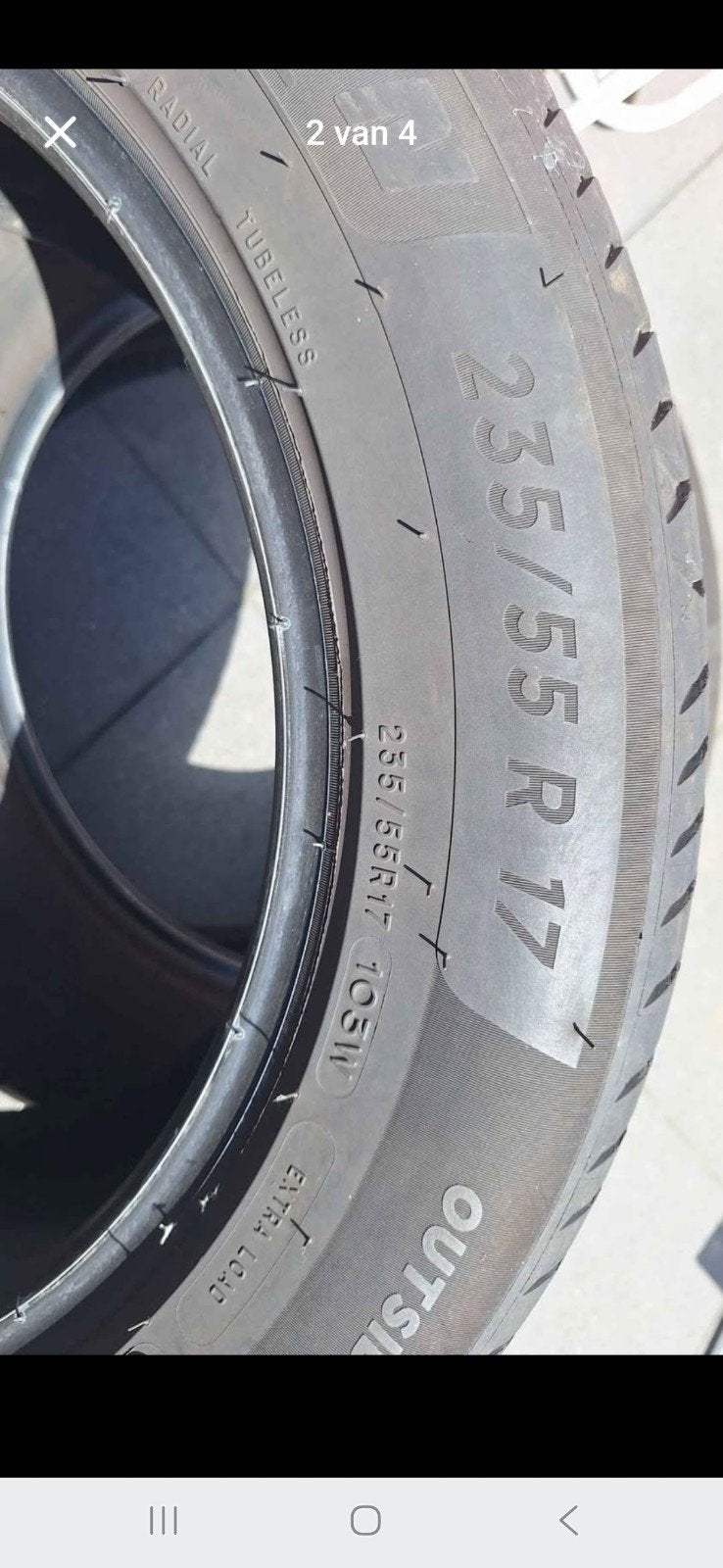 235/55/17 michelin.3.5 4 mm zomerbanden, Ophalen of Verzenden