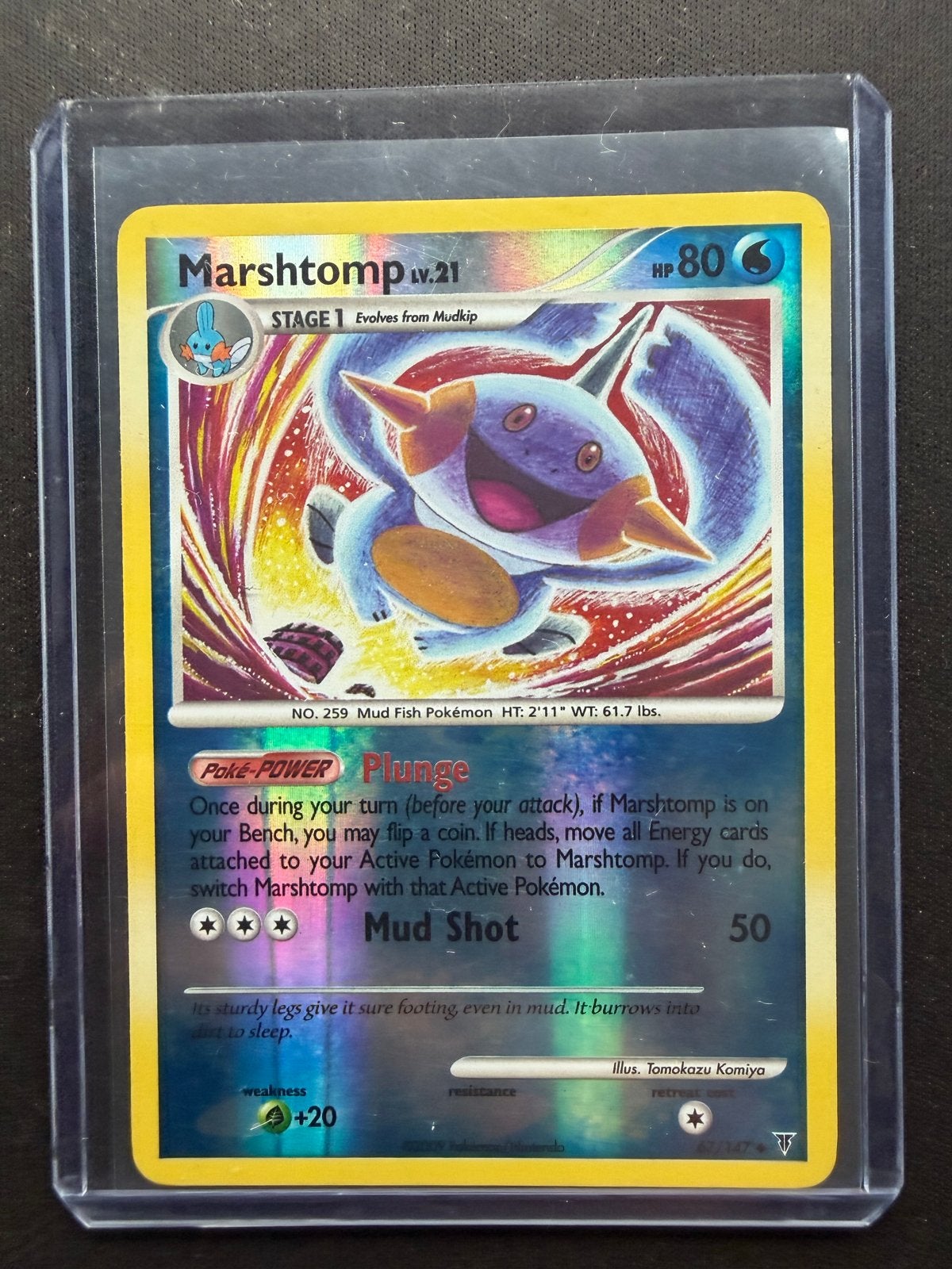 Marshtomp LV.21 67/147, Ophalen of Verzenden, Gebruikt, Losse kaart, Foil