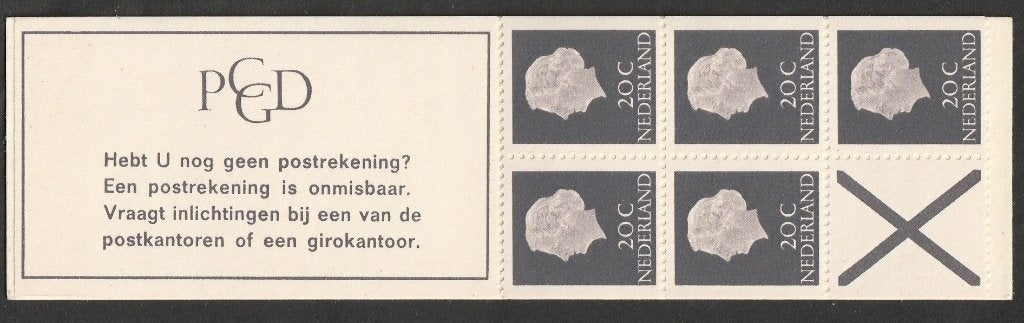 Postzegelboekje PB6d S smal poot - kaft licht gespikkeld, Ophalen of Verzenden, Postfris