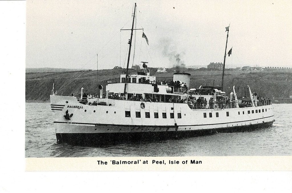 Oude ansichtkaart: De 'Balmoral' bij Peel, Isle of Man, Verzenden, Zo goed als nieuw, Motorboot, Kaart, Foto of Prent