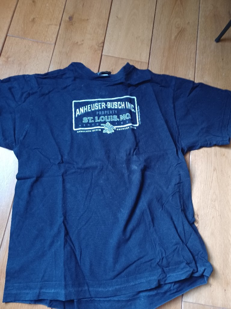 T-shirt Anheuser- Buschh brouwerij / maat / zgan, Ophalen of Verzenden, Zo goed als nieuw, Maat 48/50 (M), Blauw