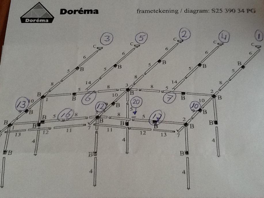 Frametekening voor frame dorema voortent caravan, Caravans en Kamperen, Ophalen, Nieuw
