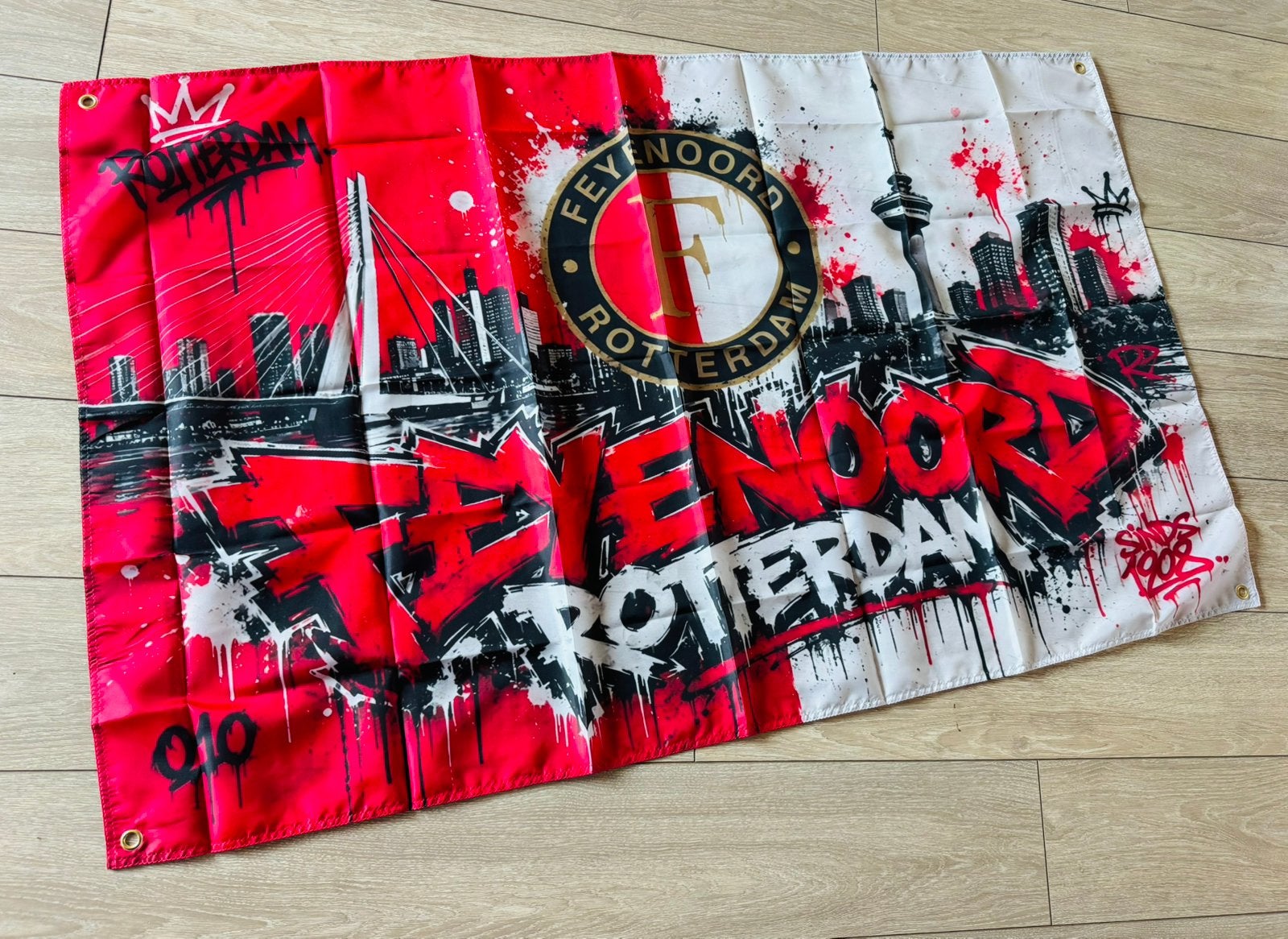 NIEUWE Gave Rood Witte Feyenoord Vlag, Ophalen of Verzenden, Nieuw, Feyenoord