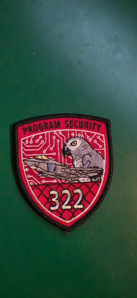 322 Squadron Program Security patch, Verzamelen, Ophalen of Verzenden, Luchtmacht, Nederland, Embleem of Badge