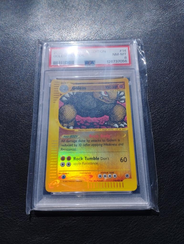 Golem Reverse Holo Pokemon kaart Expedition base set PSA8, Ophalen of Verzenden, Zo goed als nieuw
