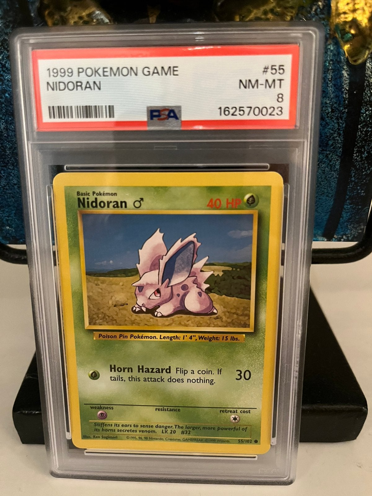 Nidoran PSA 8 | Pokemon Base Set 1999, Ophalen of Verzenden, Zo goed als nieuw, Losse kaart
