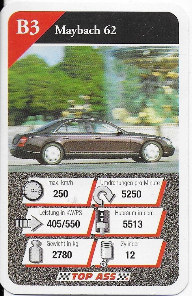 Kw6 Autokaartje Maybach 62 ( b3 ), Ophalen of Verzenden, Zo goed als nieuw, Auto's