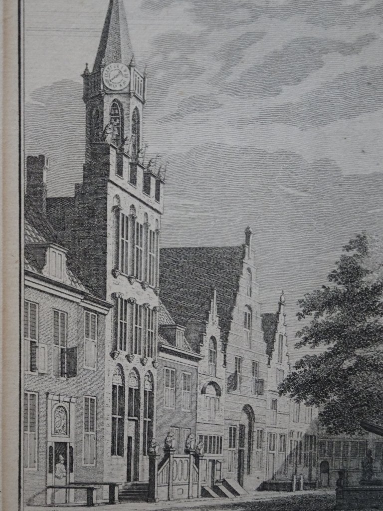 Gravure stadhuis Tholen, Philips naar Pronk 1747, Verzenden, Architectuur, Gravure, Origineel