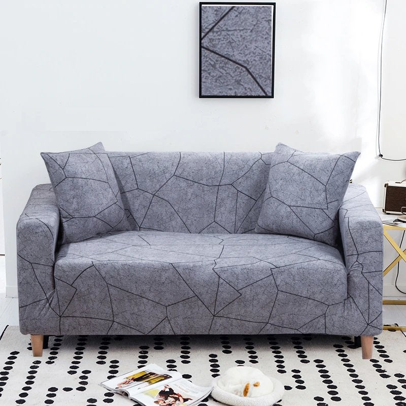 Grijze geometrische bank hoes sofa cover bescherming hoezen, Huis en Inrichting, Stoffering | Tapijten en Kleden, Verzenden, 50 tot 100 cm