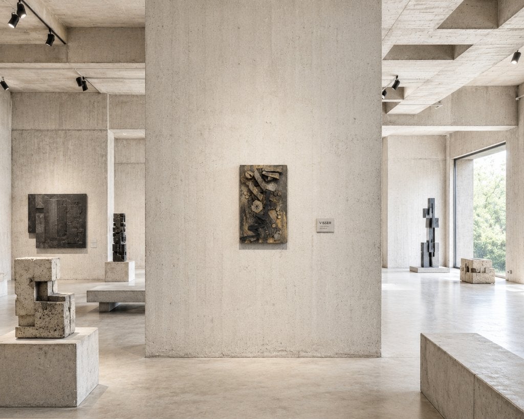 Assemblage relïef Visser Brutalistische wandsculptuur, Ophalen