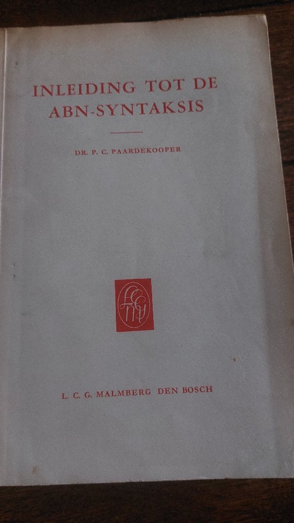 Inleiding tot de ABN-SYNTAKSIS - P.C. Paardekooper, Ophalen of Verzenden, Alpha, Gelezen, WO