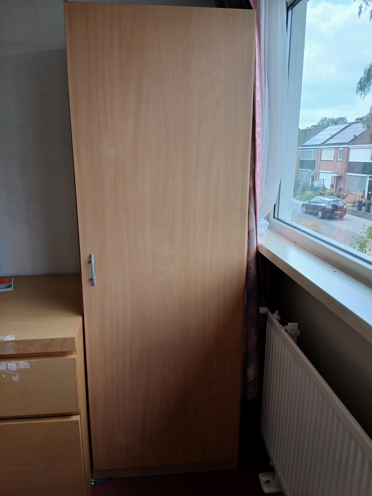 Houten kledingkast met planken en hangruimte, Huis en Inrichting, Kasten | Kledingkasten, Ophalen, Met plank(en), 50 tot 100 cm