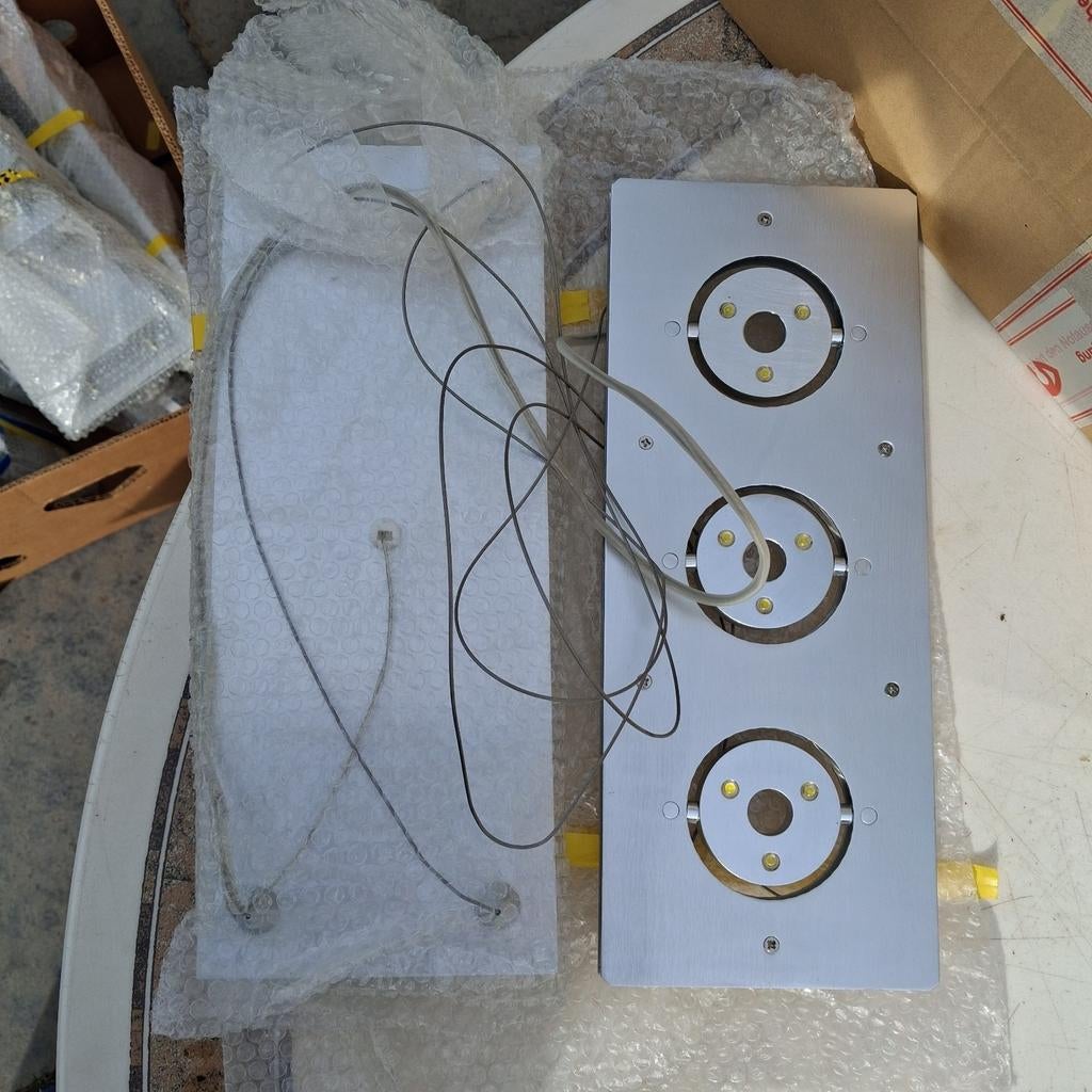 LED Projectverlichting / Etalageverlichting met staaldraad, Gebruikt, Modern, Industrieel, Metaal of Aluminium, Ophalen of Verzenden