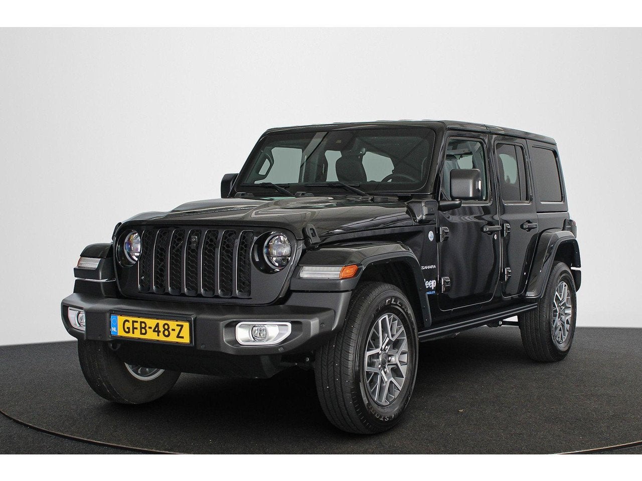 Jeep Wrangler Unlimited 4xe 380 Sahara / Leder / Navi / Keyl, Auto's, Jeep, Automaat, 4 cilinders, Cabriolet, Bedrijf