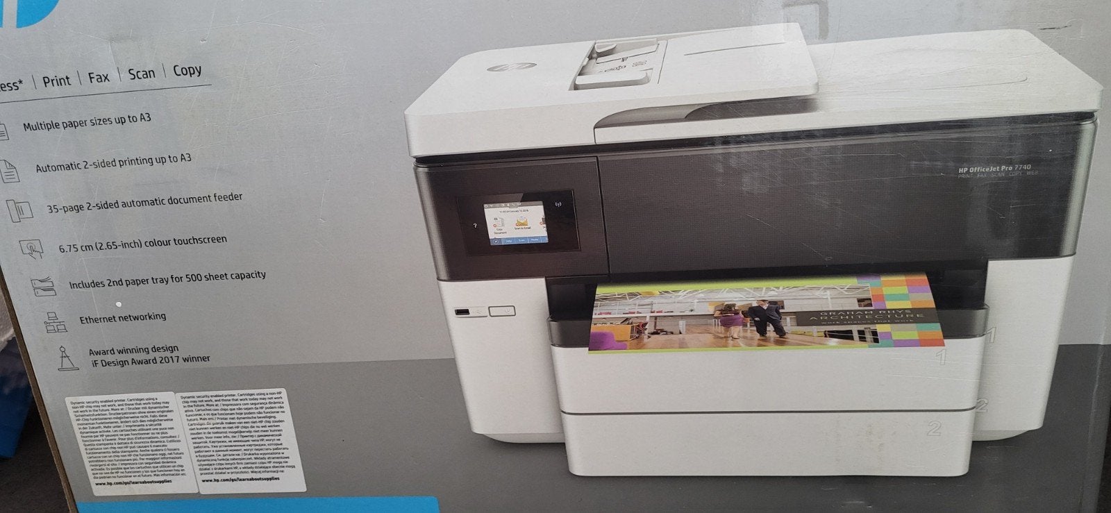 HP OfficeJet Pro 7740 All-in-One A3 Printer, Ophalen, All-in-one, Ingebouwde Wi-Fi, Zo goed als nieuw
