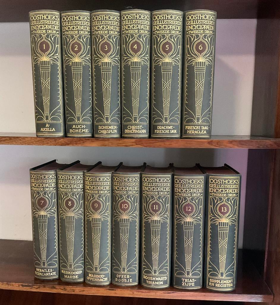 Oosthoek’s encyclopedie tweede druk 13 delen in nieuwstaat, Ophalen, Complete serie, Zo goed als nieuw, Algemeen