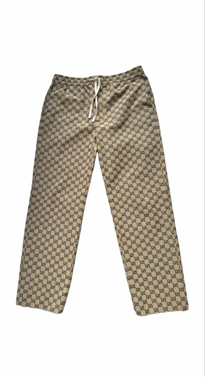 Gucci Monogram Joggingbroek - Beige met Donkerblauw Logo, Kleding | Dames, Ophalen, Beige, Nieuw, Maat 34 (XS) of kleiner