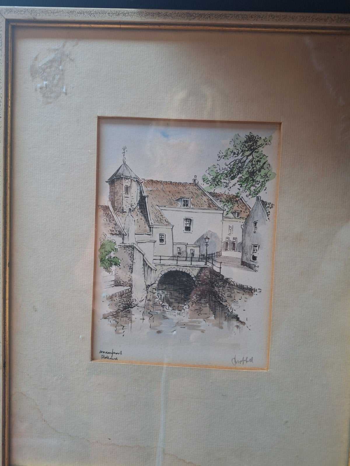 Ets van Bob Broddel - Het Sluisje, Antiek en Kunst, Kunst | Etsen en Gravures, Ophalen of Verzenden