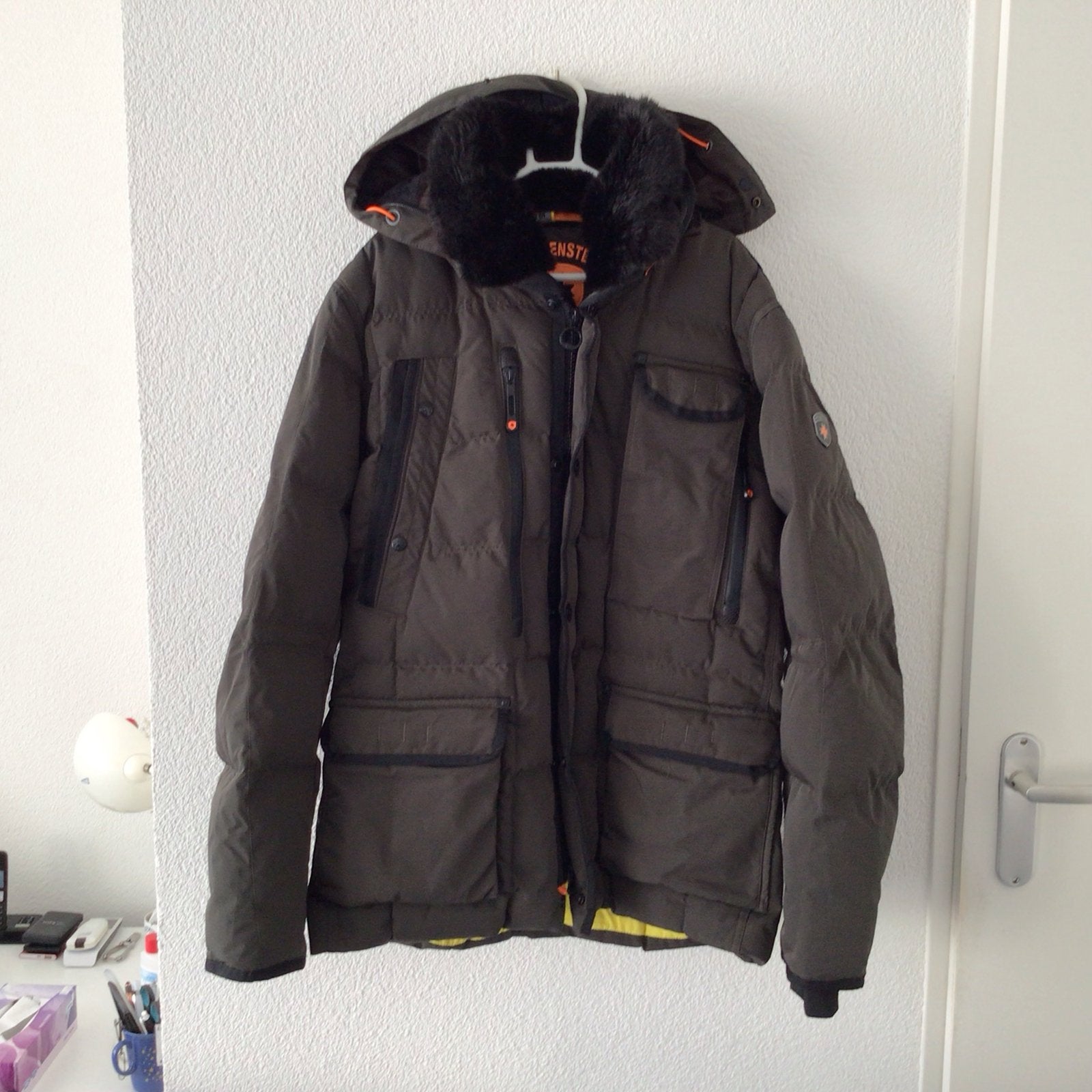 Wellensteyn winterjas olijfgroen maat M met bontkraag, Kleding | Heren, Ophalen of Verzenden, Zo goed als nieuw, Maat 48/50 (M)