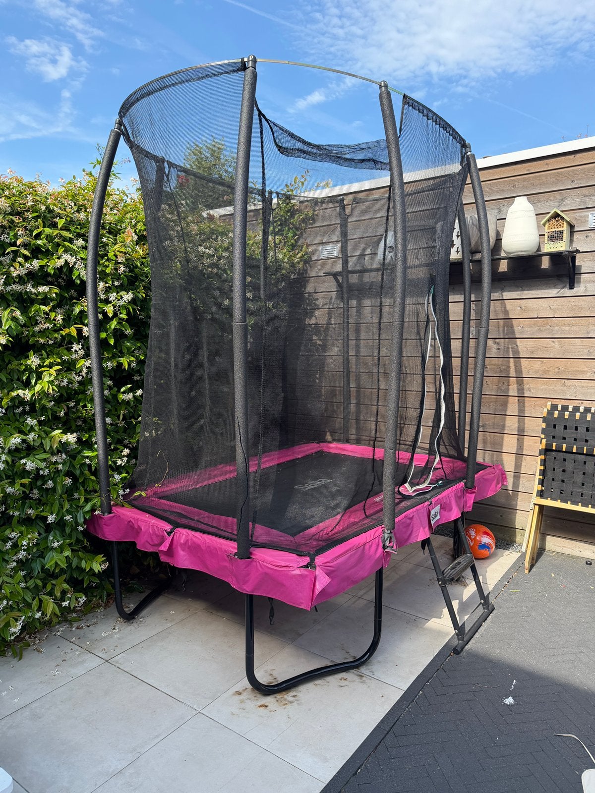 Salta trampoline 214 x 153 cm met Veiligheidsnet, Ophalen, Zo goed als nieuw