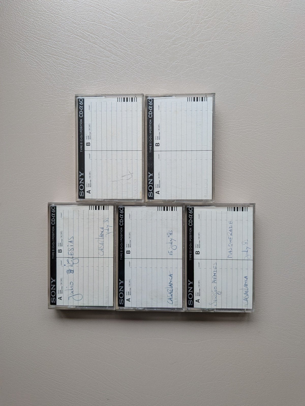 5 Sony cassettebandjes: 4x CD-α60, 1x UX Extra Uniaxial, Cd's en Dvd's, Cassettebandjes, Ophalen of Verzenden, Gebruikt, Overige genres