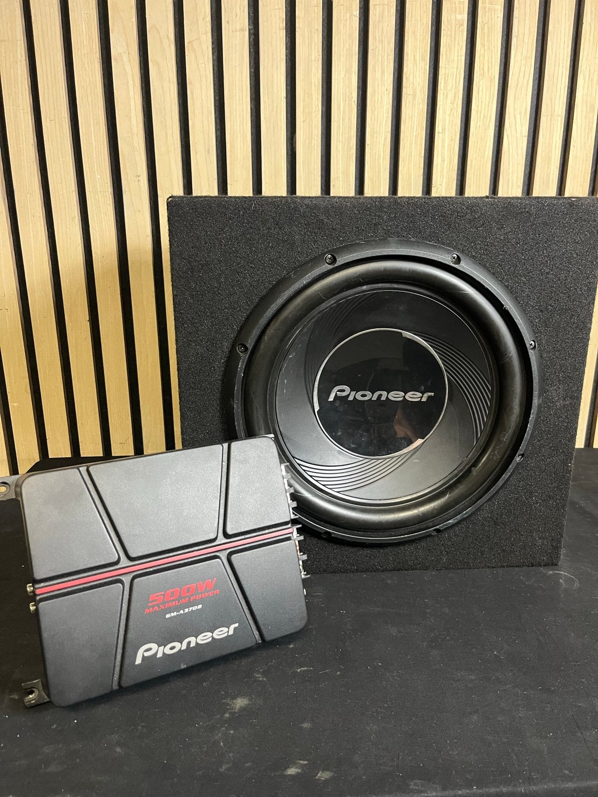 Pioneer Subwoofer met Versterker en Bekabeling, Ophalen, Gebruikt, Pioneer@gmail.com, Pioneer nederland