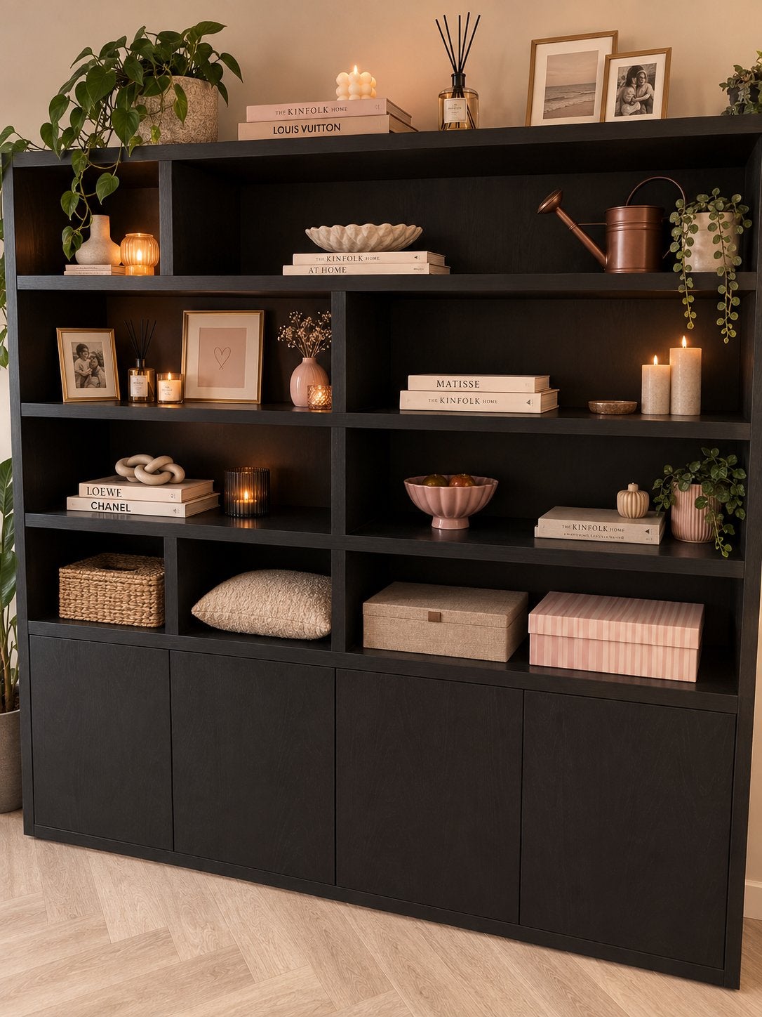 Goossens Barcelona buffetkast zwart, 200 cm of meer, 150 tot 200 cm, Ophalen of Verzenden, Zo goed als nieuw