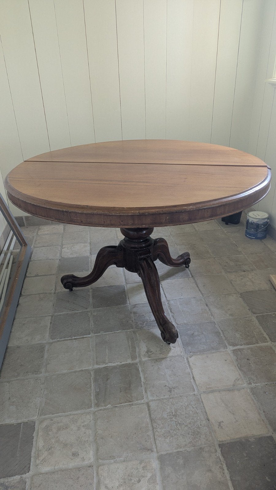 ronde houten tafel, Ophalen, Gebruikt, Rond, 100 tot 150 cm