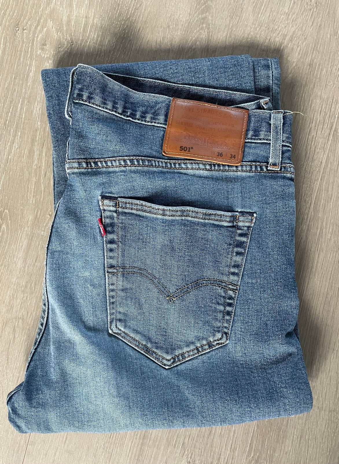 Levi’s 501 jeans blauw straight W36 L34, Ophalen of Verzenden, Zo goed als nieuw, Blauw, W36 - W38 (confectie 52/54)