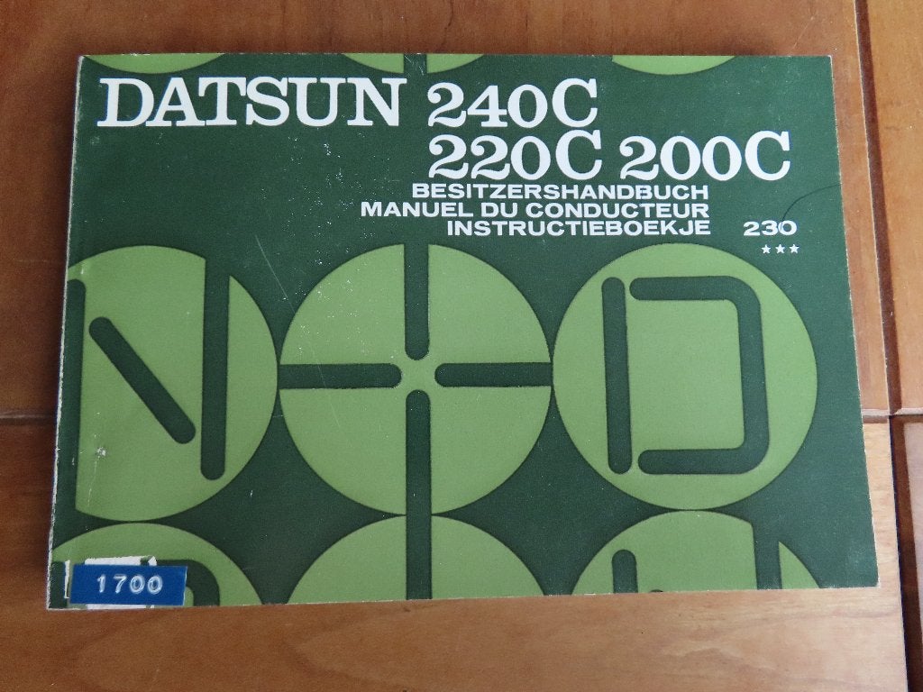Instructieboek Datsun 200 C, 220 C, 240C serie 230 1971, Ophalen of Verzenden