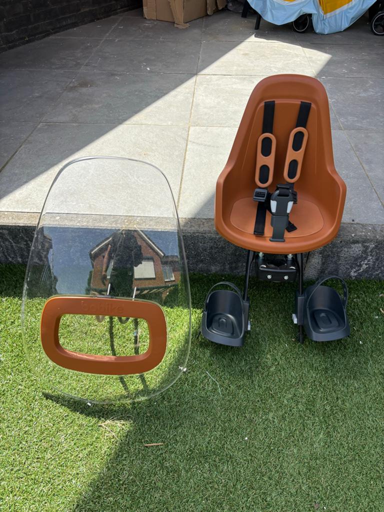 Bobike One Mini fietszitje met windscherm, Voorzitje, Ophalen of Verzenden, 0 t/m 13 kg, Gebruikt