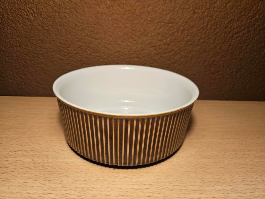 Vintage Villeroy & Boch Soufflé/Ovenschaal - Bruin Geribbeld, Ophalen of Verzenden