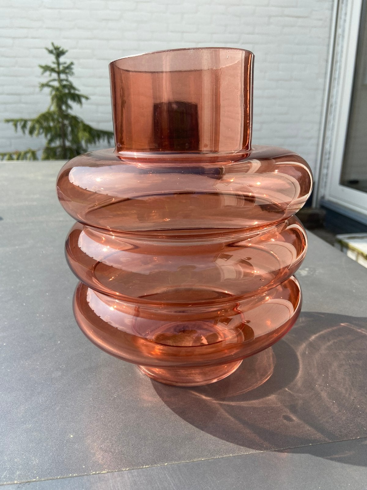 J- Lime Vaas - Lima- Zo goed als nieuw - 22,5 cm., Ophalen of Verzenden, Glas