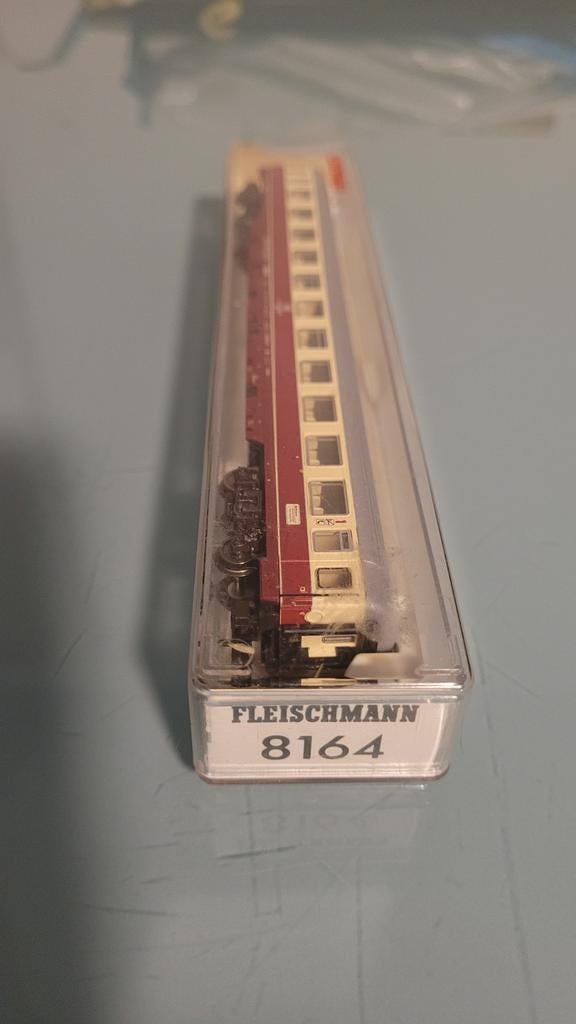 Fleischmann 8164 Personenrijtuig in TEE kleurstelling in ovp, Gelijkstroom, Fleischmann, Wagon, Ophalen of Verzenden