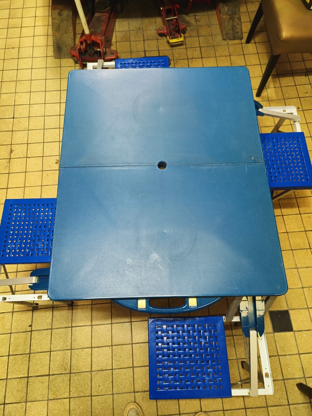 Opklapbare kampeer picknick tafel, Caravans en Kamperen, Kampeermeubelen, Ophalen, Gebruikt, Campingtafel