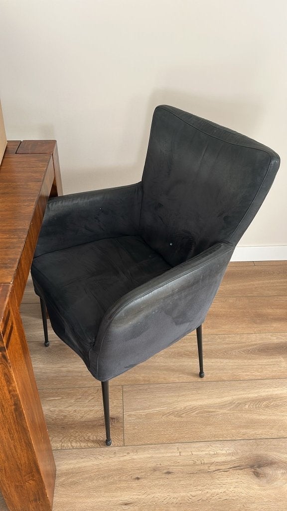 Zwarte stoelen 6x, Huis en Inrichting, Ophalen, Gebruikt, Zwart, Leer