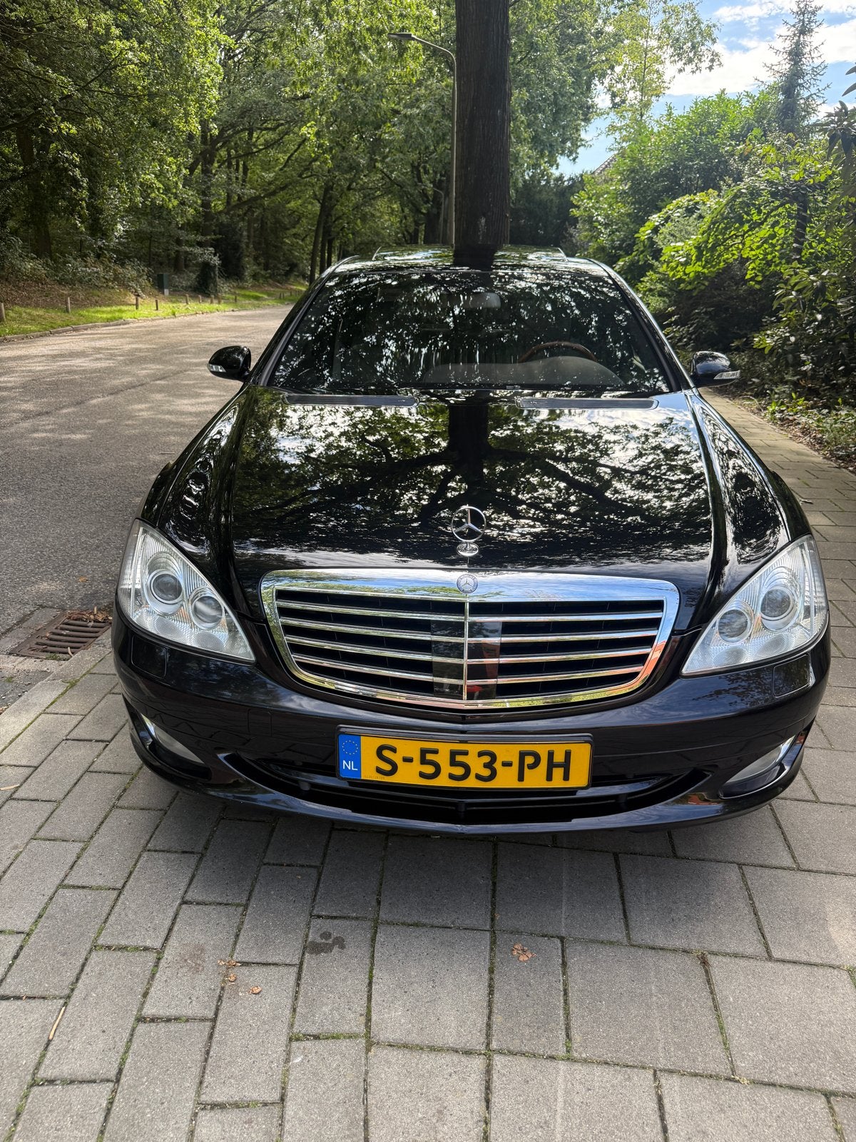 Mercedes-Benz S-Klasse 5.5 S500 AUT 4M 2007 Zwart, Auto's, Automaat, Lichtsensor, Leder, Particulier