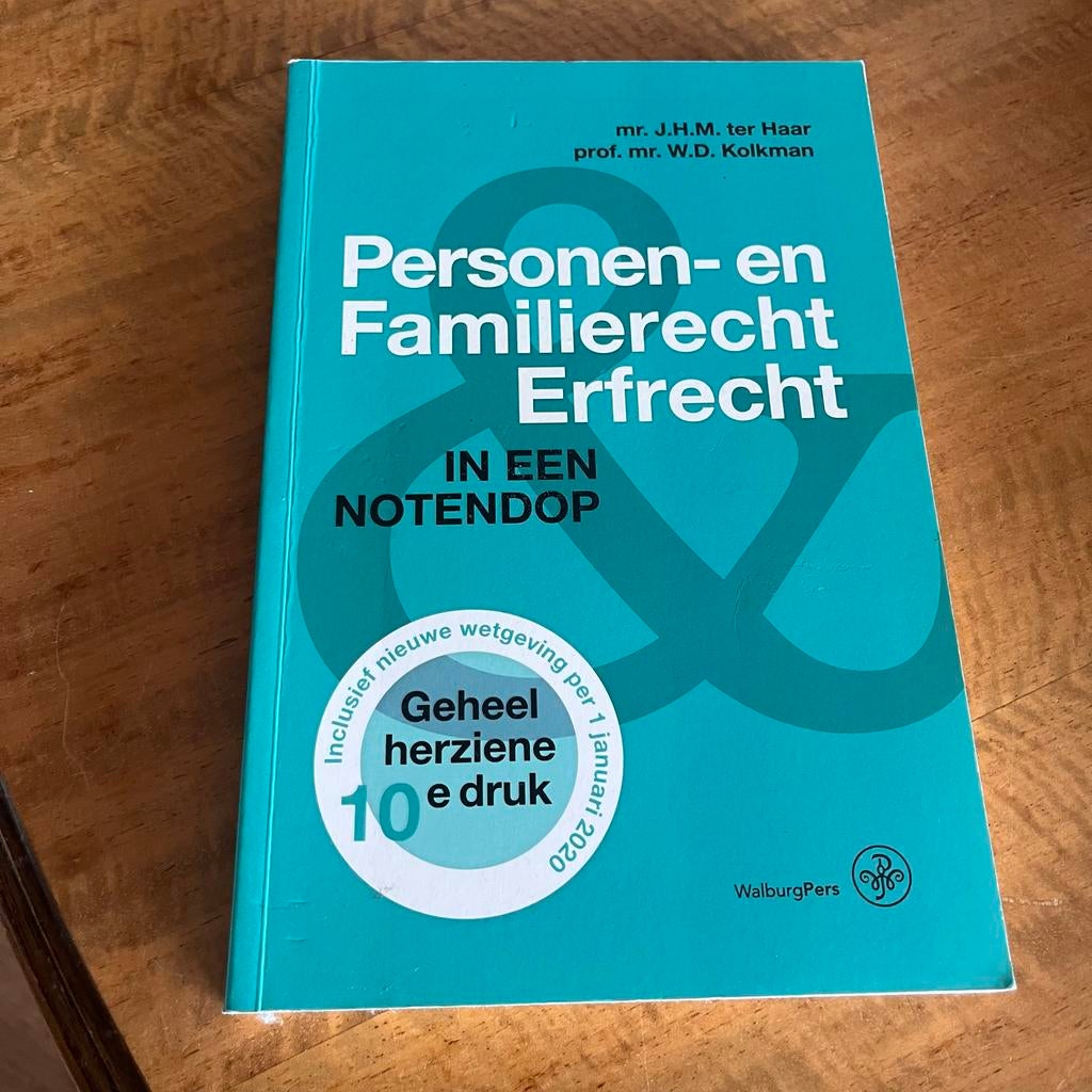 Personen- en Familierecht Erfrecht in een Notendop, Ophalen of Verzenden, Gamma, Nieuw, HBO