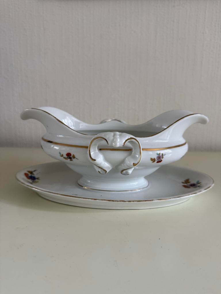 Antieke porseleinen juskom met schotel Krautheim, Antiek en Kunst, Antiek | Servies los, Ophalen