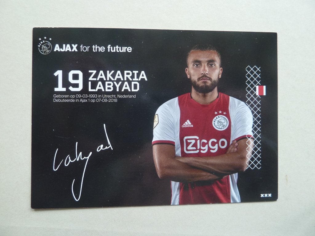 Spelerskaart. Zakaria.Labyad   Ajax.   2019/2020, Ophalen of Verzenden, Zo goed als nieuw, Ajax, Spelerskaart