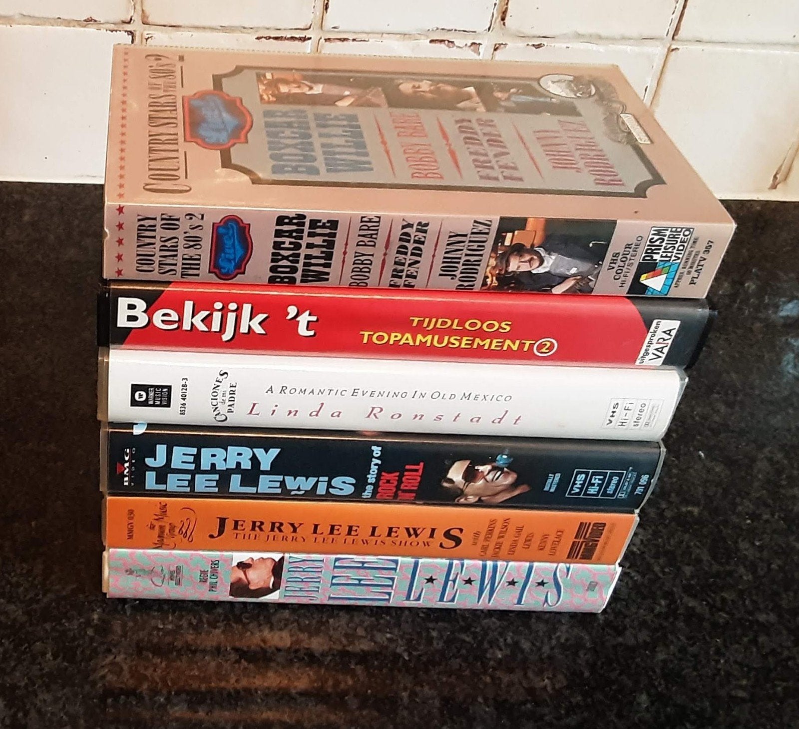 DIV. VHS BANDEN  ONDER ANDERE VAN JERRY LEE LEWIS, LINDA, Alle leeftijden, Ophalen of Verzenden, Zo goed als nieuw