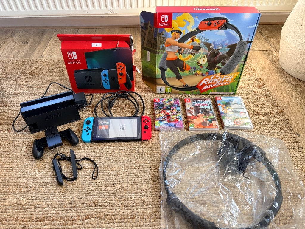 Nintendo Switch compleet + Ring Fit Adventure NIEUW + Spel, Ophalen, Met games, Zo goed als nieuw, Switch Original