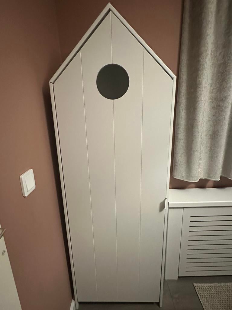 Kledingkast - Eendeurskast - Wit, Ophalen, Gebruikt, 105 cm of meer, Minder dan 50 cm