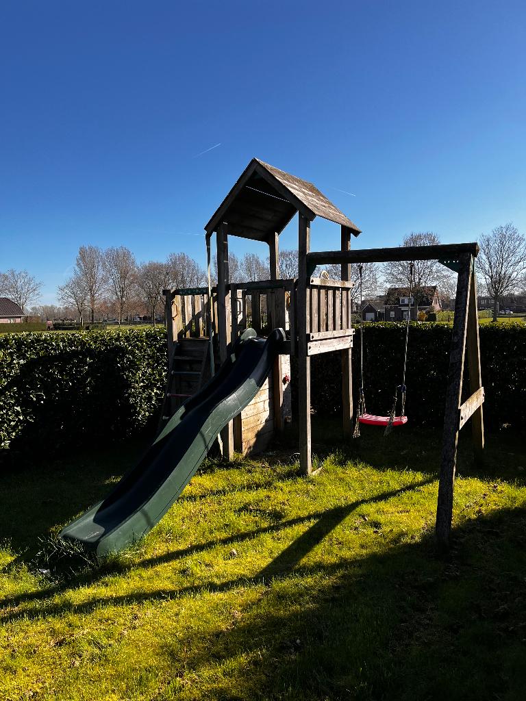 Houten Speelhuisje, Kinderen en Baby's, Speelgoed | Buiten | Speelhuisjes, Ophalen, Gebruikt, Hout